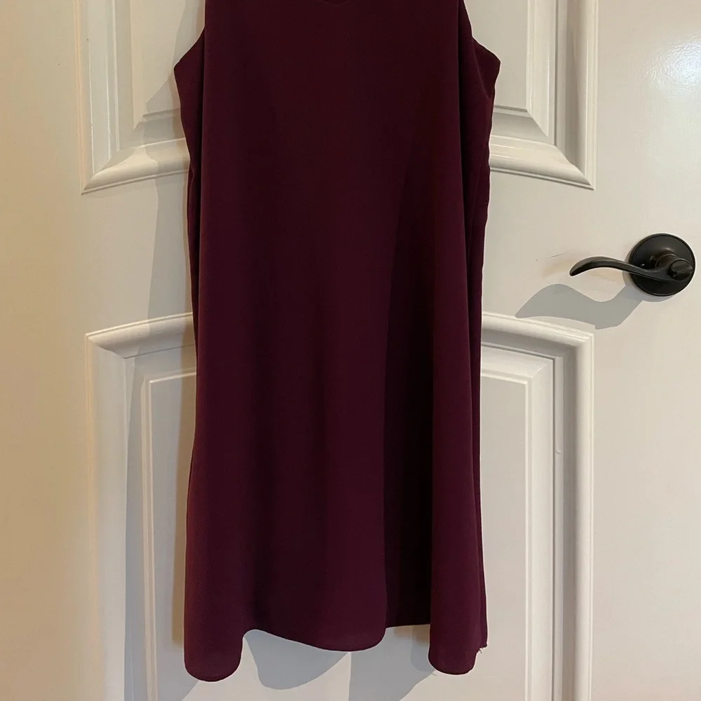 Eight Sixty Burgundy Solid Slip Dress (Medium) - Picture 5 of 8